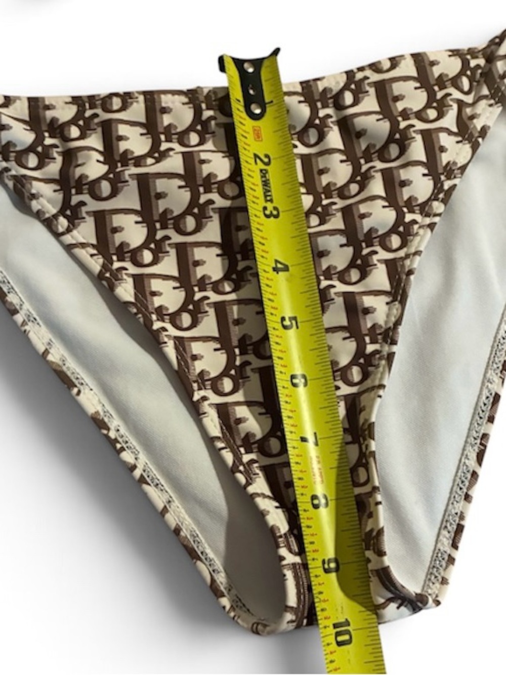 Dior Brown and Cream Monogram Triangle Bikini - Picture 10 of 11